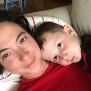 Comedian Melissa Bowler and her son, Luc Providence Moms Blog