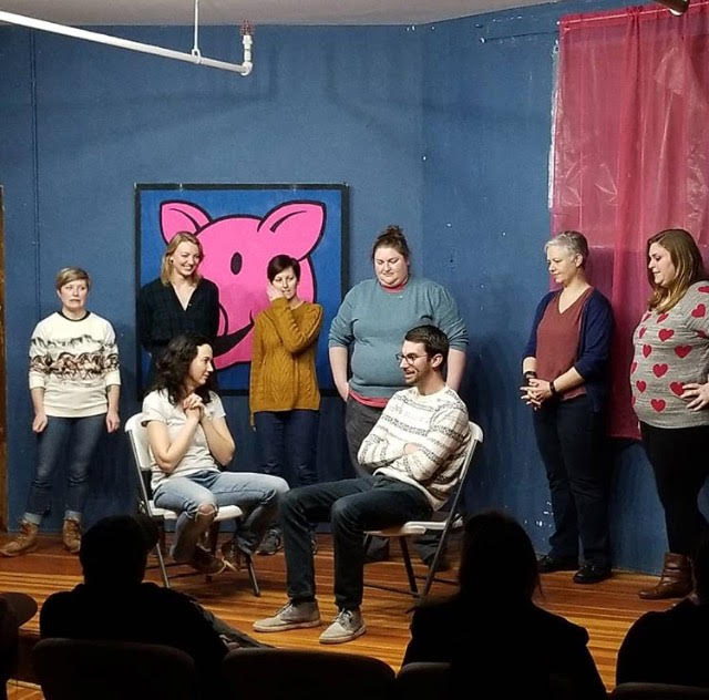 Members of Providence Improv Guild onstage Providence Moms Blog