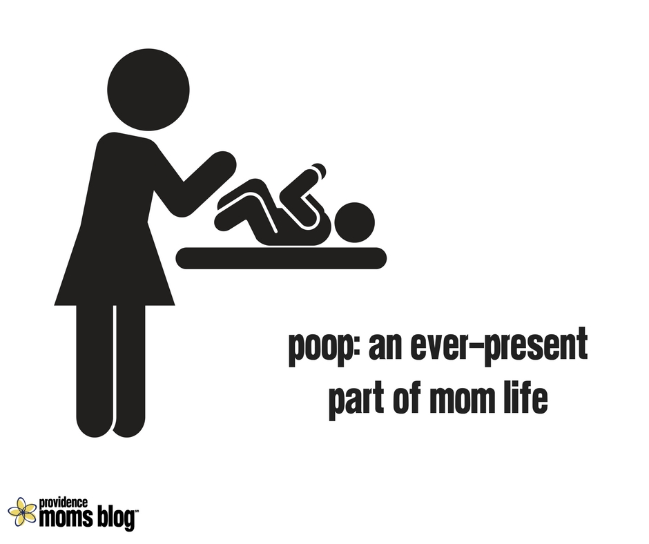 cartoon of mother changing baby's diaper Providence Moms Blog