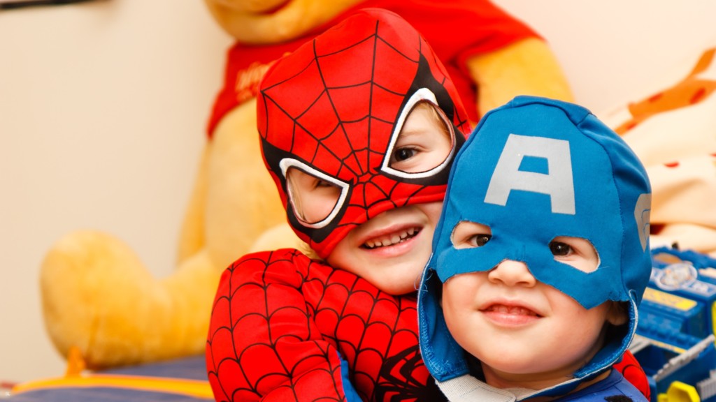 Kids in superhero costumes Providence Moms Blog