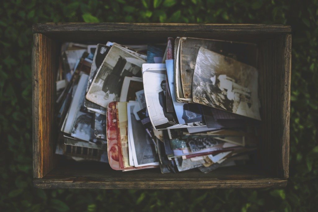 wooden box of old photo album Providence Moms Blog
