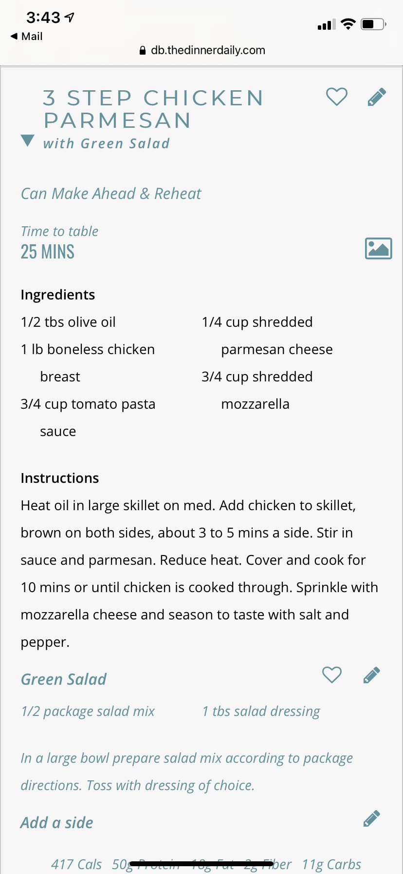 The Dinner Daily recipe