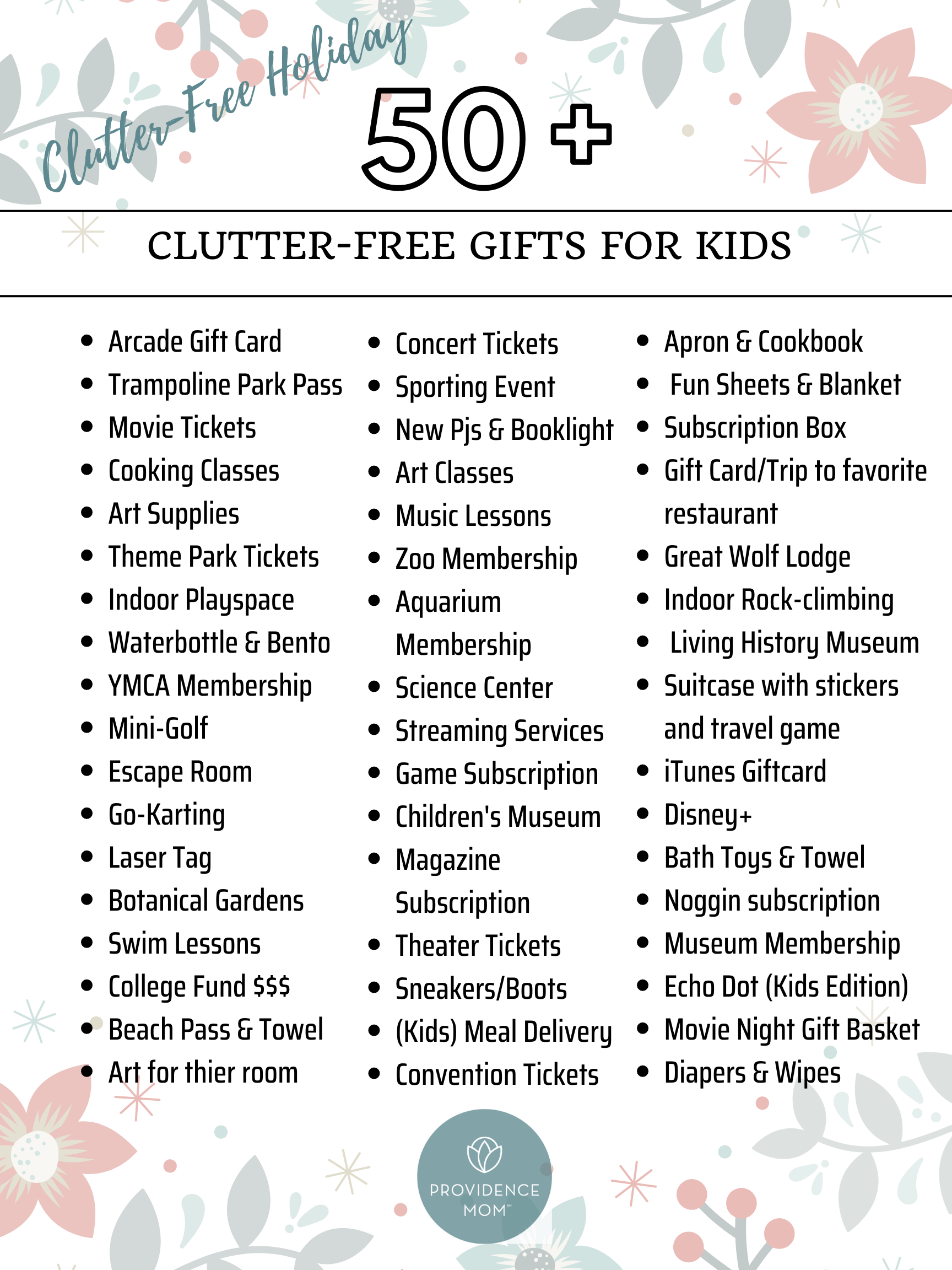 Clutter Free Gifts for Kids (Or 50 ideas!)